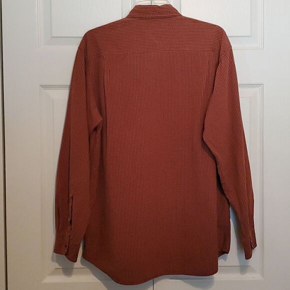 Columbia Sportswear Men's Long Sleeve Plaid Rust Button Down Shirt Size Large - Picture 8 of 10